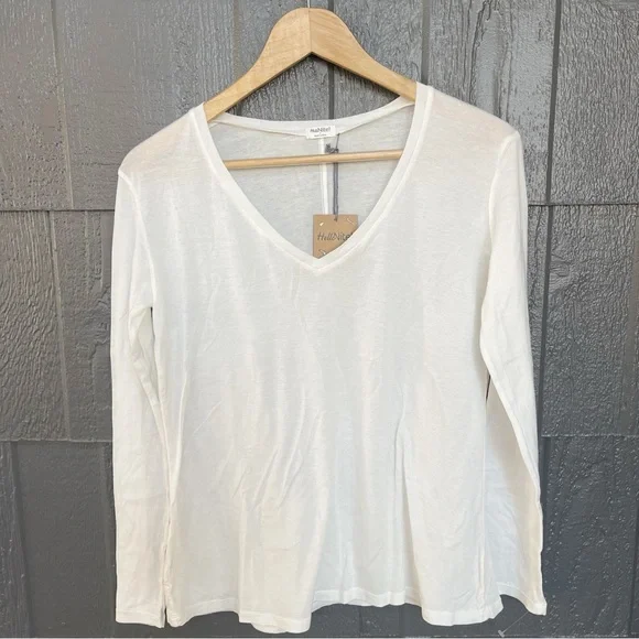 Hello Nite zinc white v neck long sleeve shirt - Picture 2 of 6